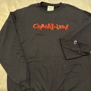 Champion Black Long Sleeve Crewneck Sweatshirt Shirt